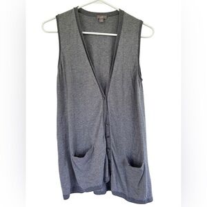 J. Jill Women's Grey Striped Sleeveless Lightweight Sweater‎ Vest Size Small